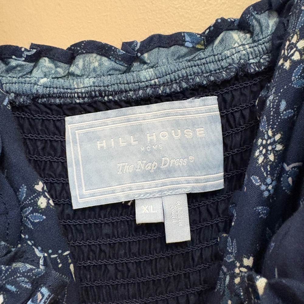 Hill House Home The Dottie Nap Dress Navy Charm Scallop in XL NWOT - Picture 6 of 6